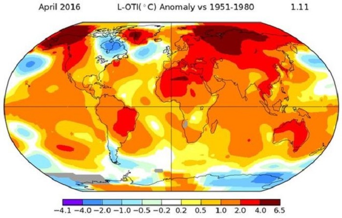 April breaks global temperature record